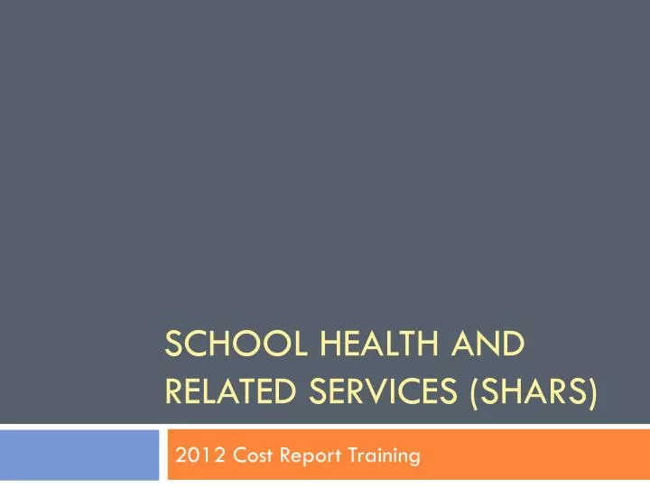 school health and related services shars