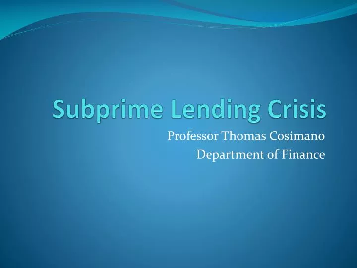 subprime lending crisis
