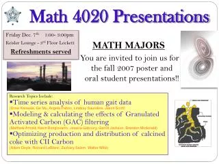 Math 4020 Presentations