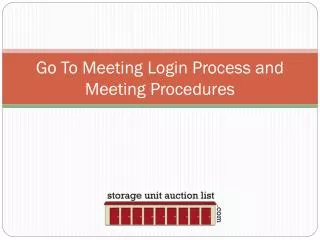 Go To Meeting Login Process and Meeting Procedures