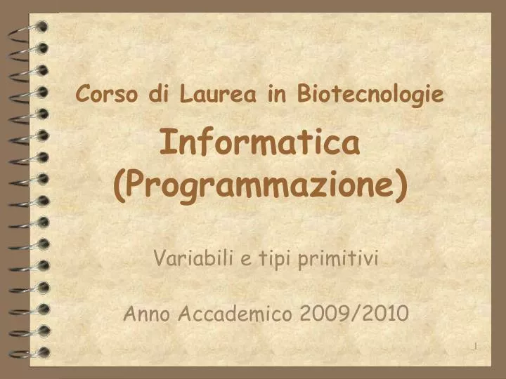corso di laurea in biotecnologie informatica programmazione