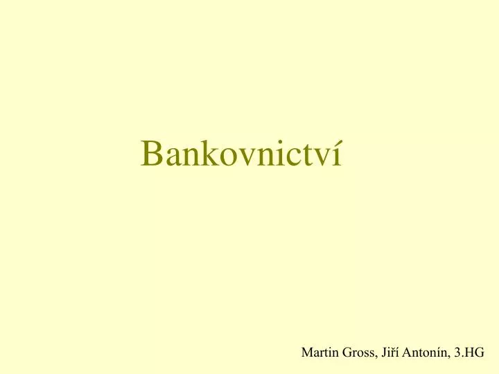 bankovnictv