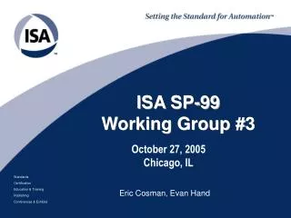 ISA SP-99 Working Group #3