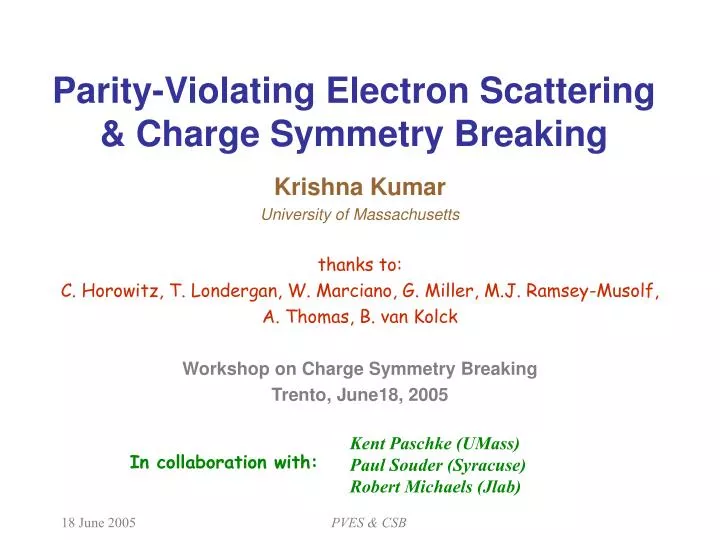 parity violating electron scattering charge symmetry breaking