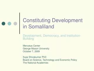 Constituting Development in Somaliland