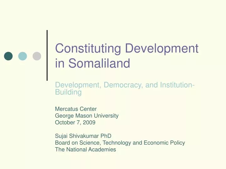constituting development in somaliland