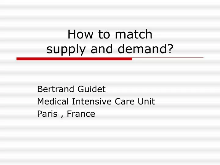 how to match supply and demand