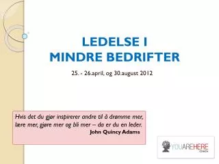 ledelse i mindre bedrifter
