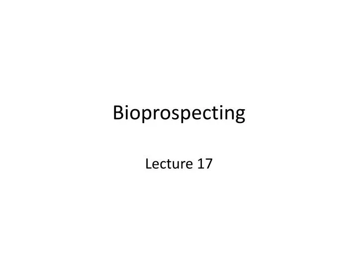 bioprospecting