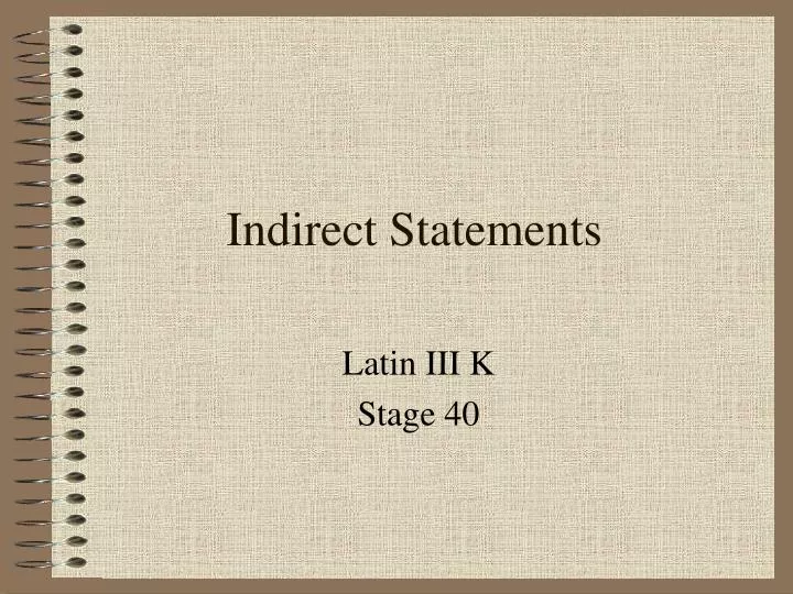 indirect statements