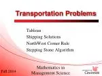 Transportation Problems - slide 1