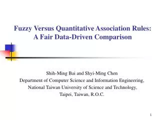 Fuzzy Versus Quantitative Association Rules: A Fair Data-Driven Comparison