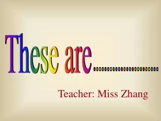 Teacher: Miss Zhang