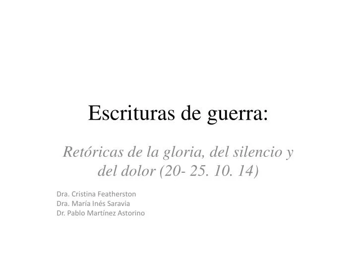 escrituras de guerra