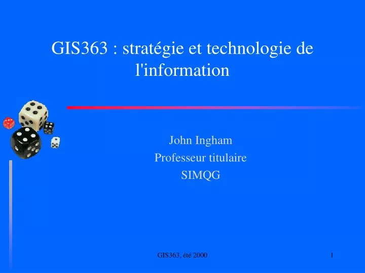 gis363 strat gie et technologie de l information