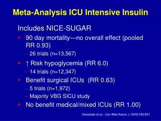 Meta-Analysis ICU Intensive Insulin