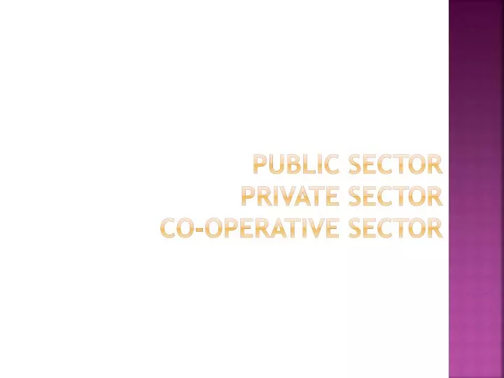public sector private sector co operative sector