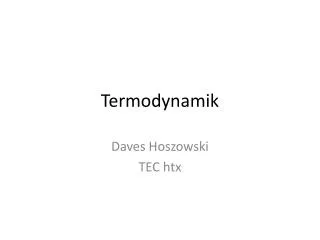 termodynamik