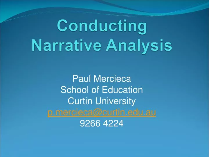 conducting narrative analysis