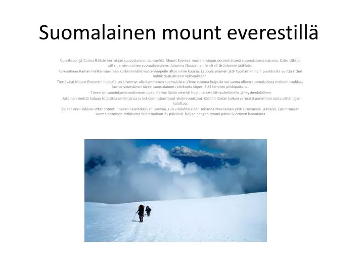 suomalainen mount everestill