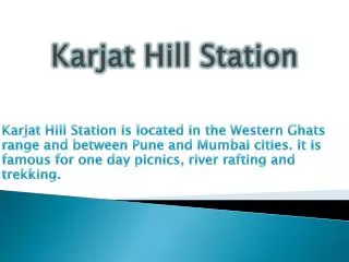 Karjat Hill Station