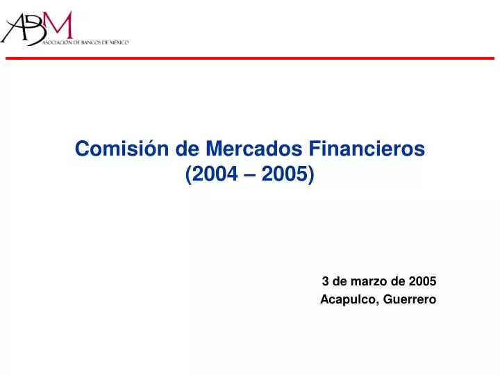 comisi n de mercados financieros 2004 2005