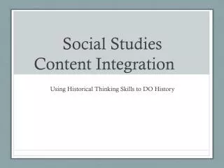 Social Studies Content Integration