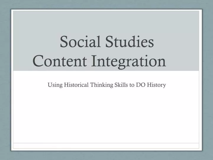 social studies content integration