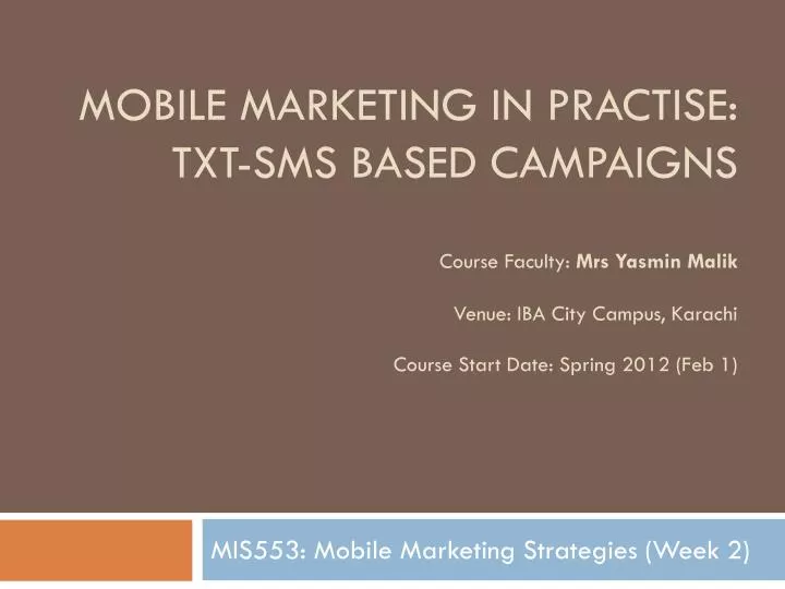 mis553 mobile marketing strategies week 2