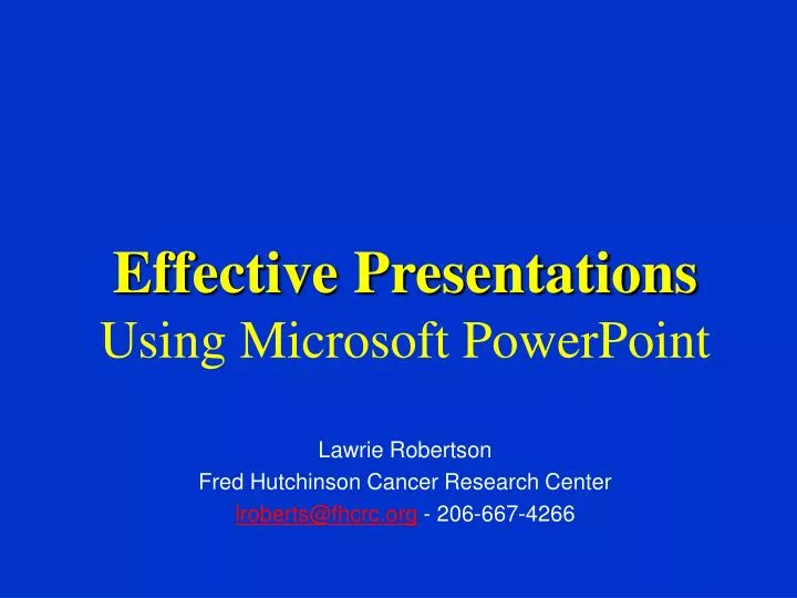 effective presentations using microsoft powerpoint