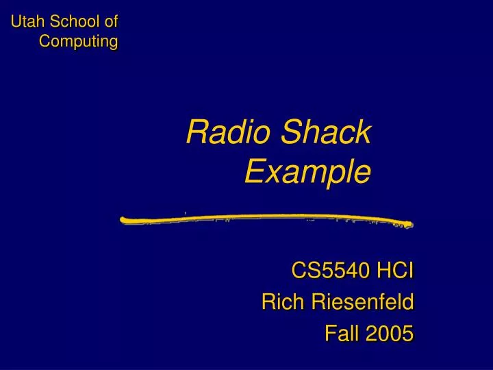 radio shack example