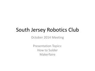 South Jersey Robotics Club