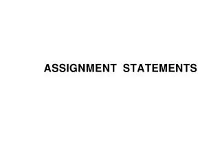 Assignment Statement