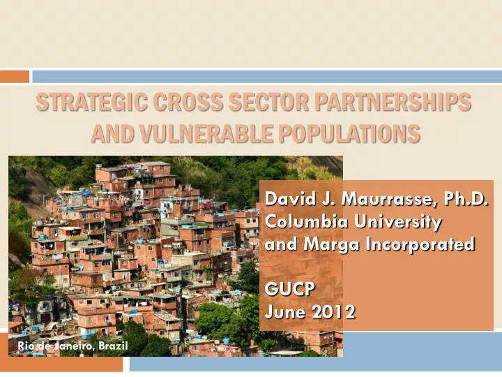 strategic cross sector partnerships and vulnerable populations