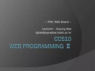 CC510 Web Programming ?