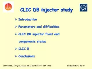 CLIC DB injector study