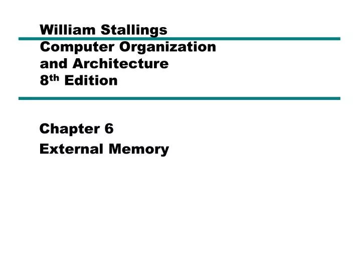 william stallings computer organization and architecture 8 th edition