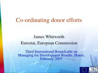Co-ordinating donor efforts