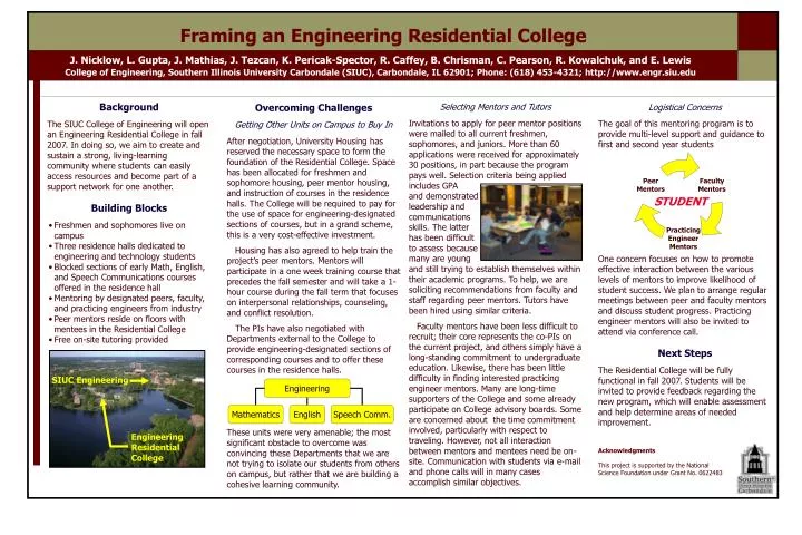 framing an engineering residential college