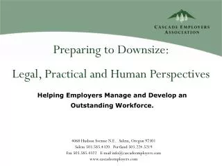 Preparing to Downsize: Legal, Practical and Human Perspectives