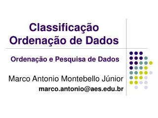 classifica o ordena o de dados
