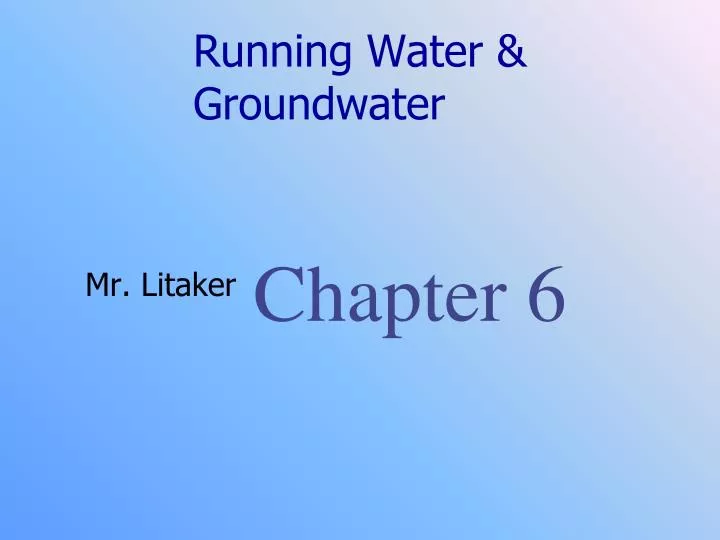 running water groundwater