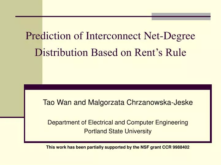 prediction of interconnect net degree distribution based on rent s rule