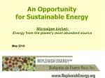 An Opportunity for Sustainable Energy - slide 1