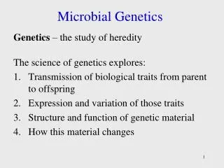 Microbial Genetics