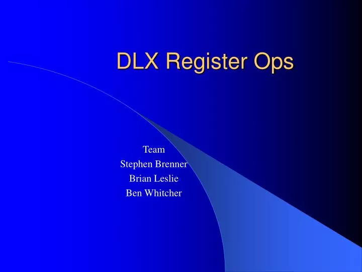 dlx register ops