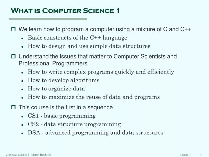 what is computer science 1