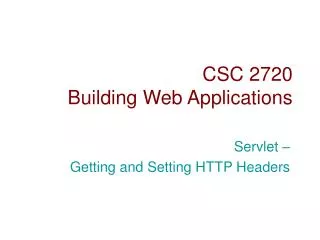 CSC 2720 Building Web Applications