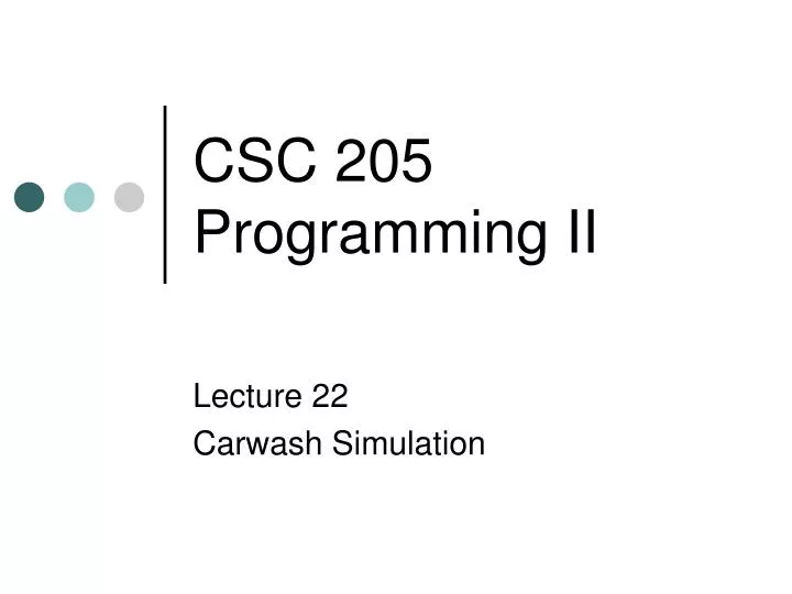 csc 205 programming ii