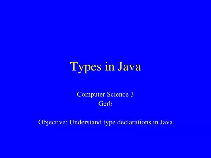 types in java